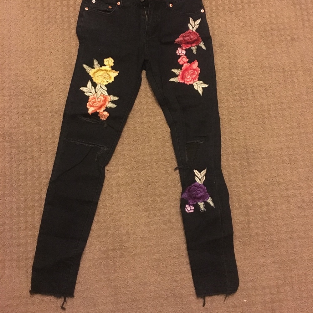 Dolls kill signature8 embroidered jeans